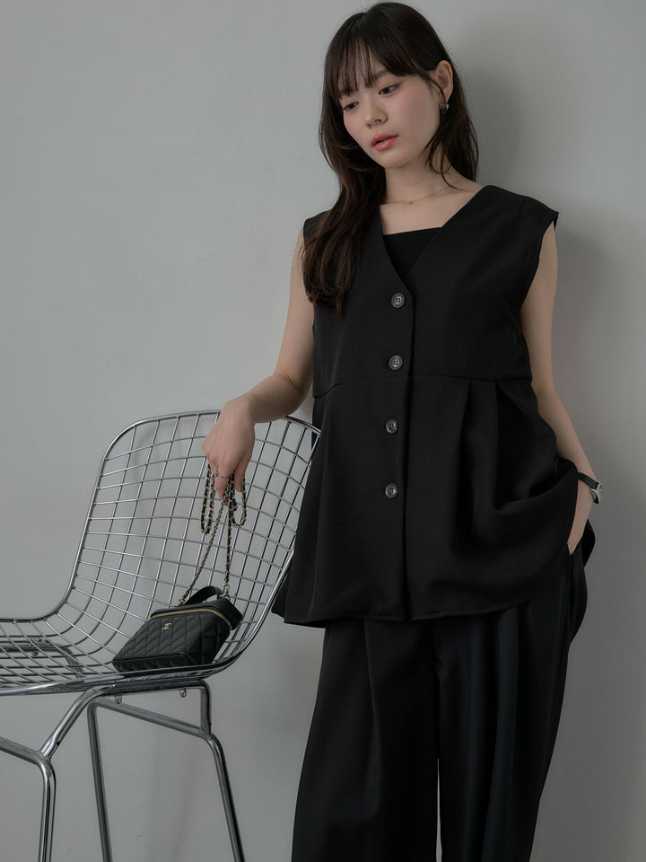 ウエスト配色ツイルパンツ