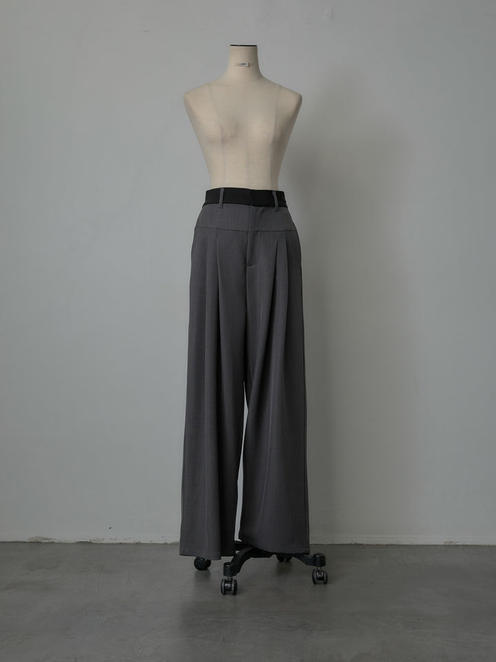 ウエスト配色ツイルパンツ