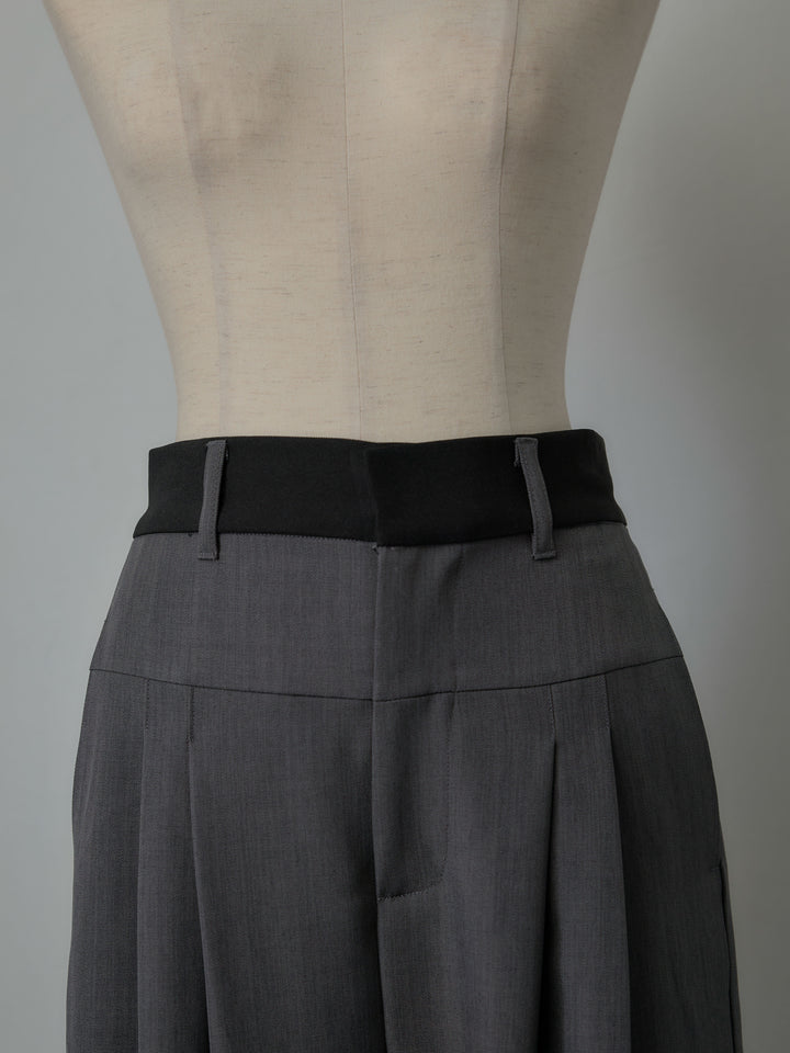 ウエスト配色ツイルパンツ