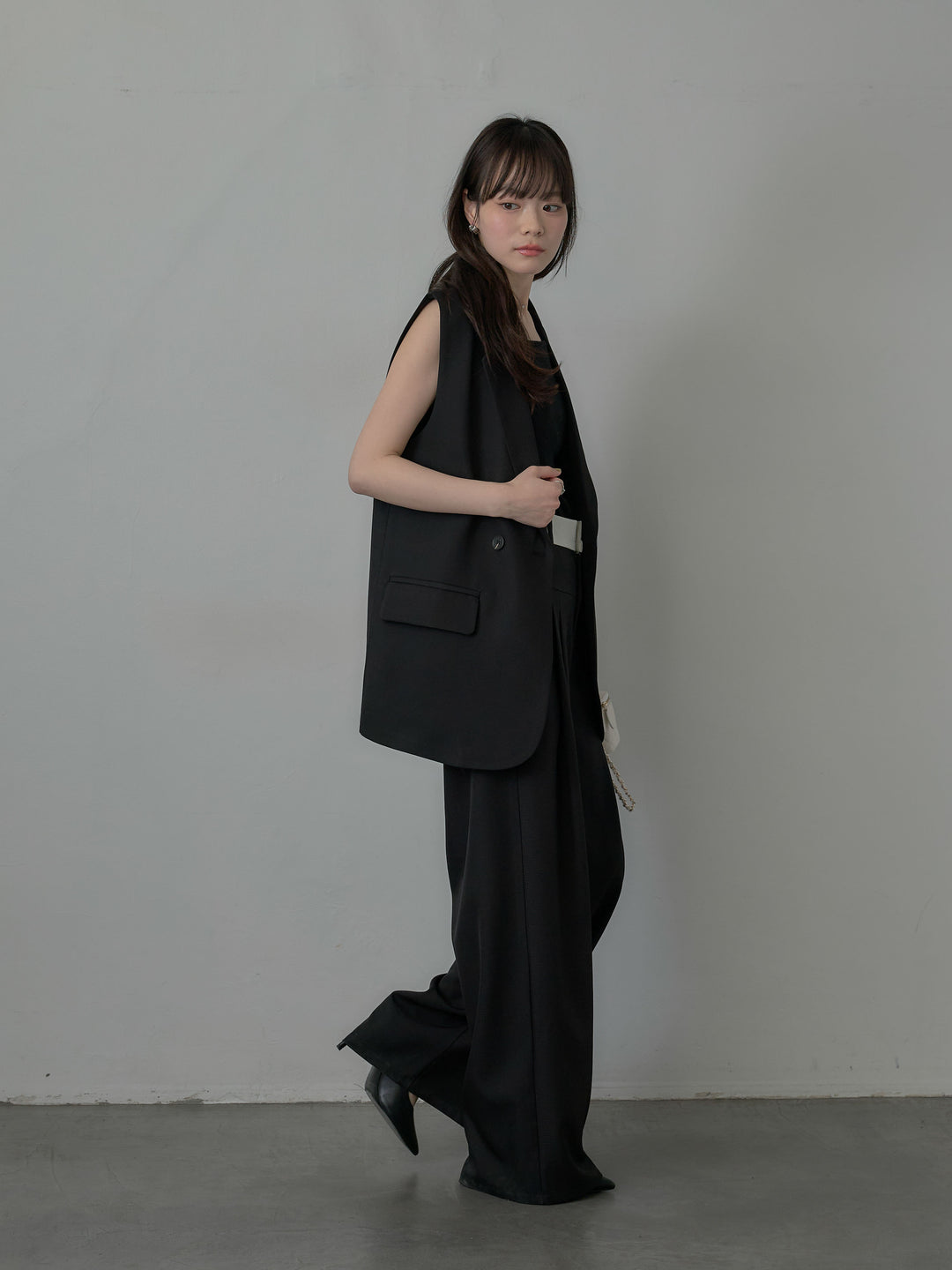 テーラードノースリーブベスト