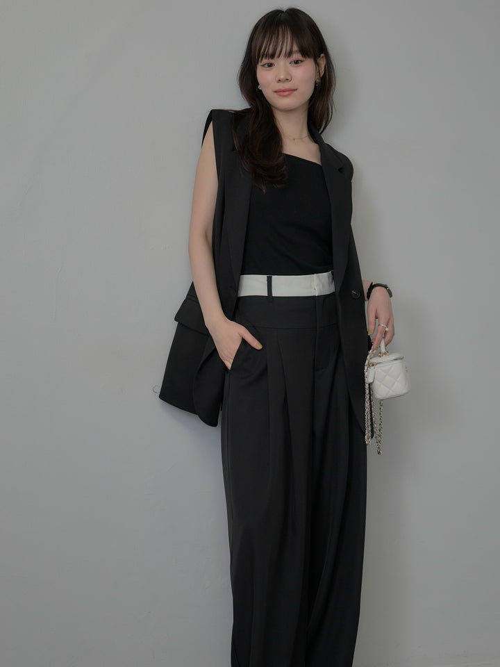 テーラードノースリーブベスト