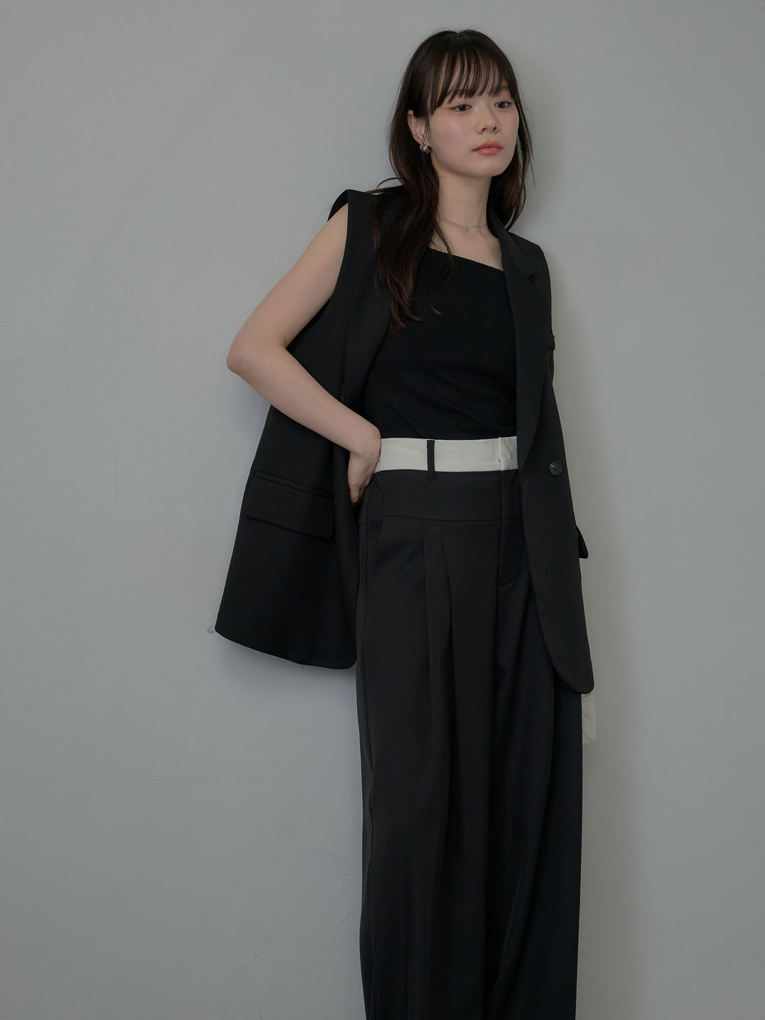 テーラードノースリーブベスト