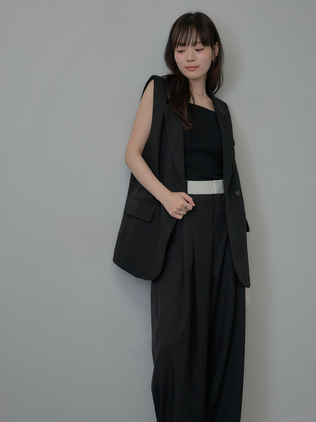 テーラードノースリーブベスト