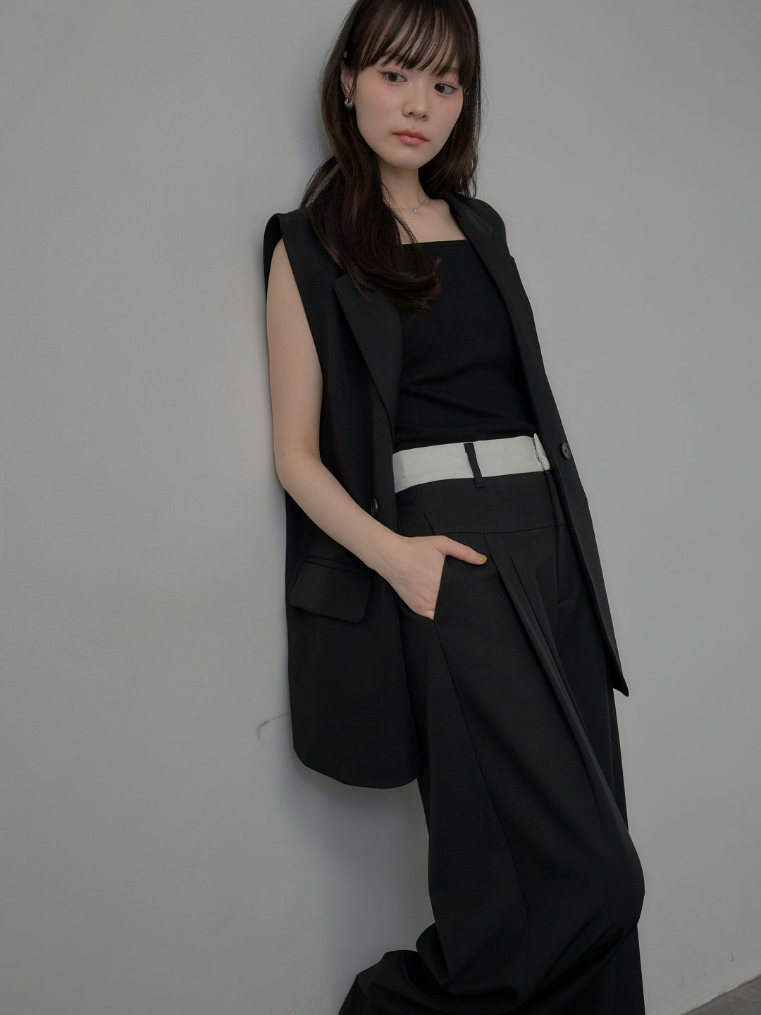 テーラードノースリーブベスト