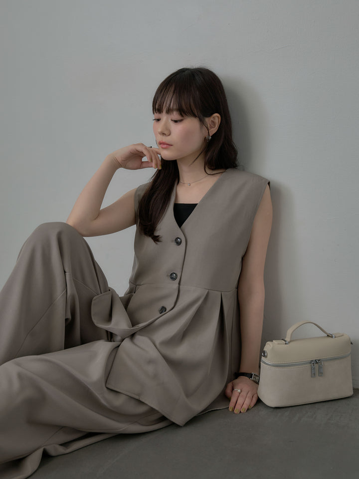 ウエスト配色ツイルパンツ