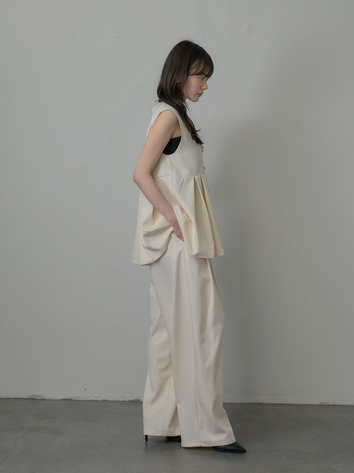 ウエスト配色ツイルパンツ