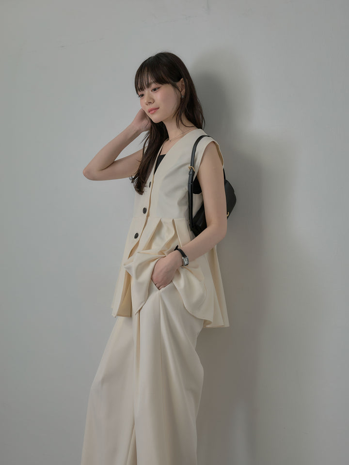 ウエスト配色ツイルパンツ