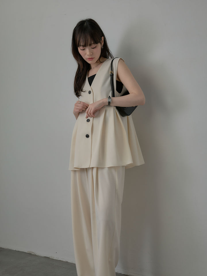 ウエスト配色ツイルパンツ