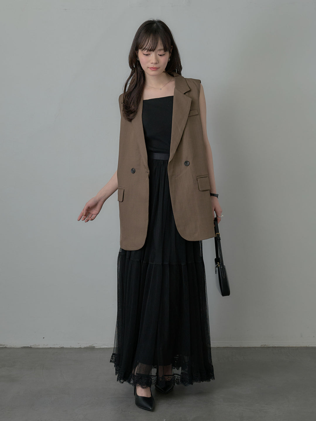 テーラードノースリーブベスト