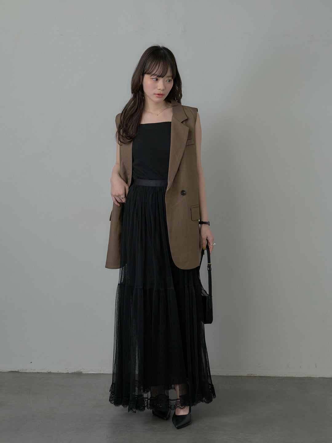 テーラードノースリーブベスト