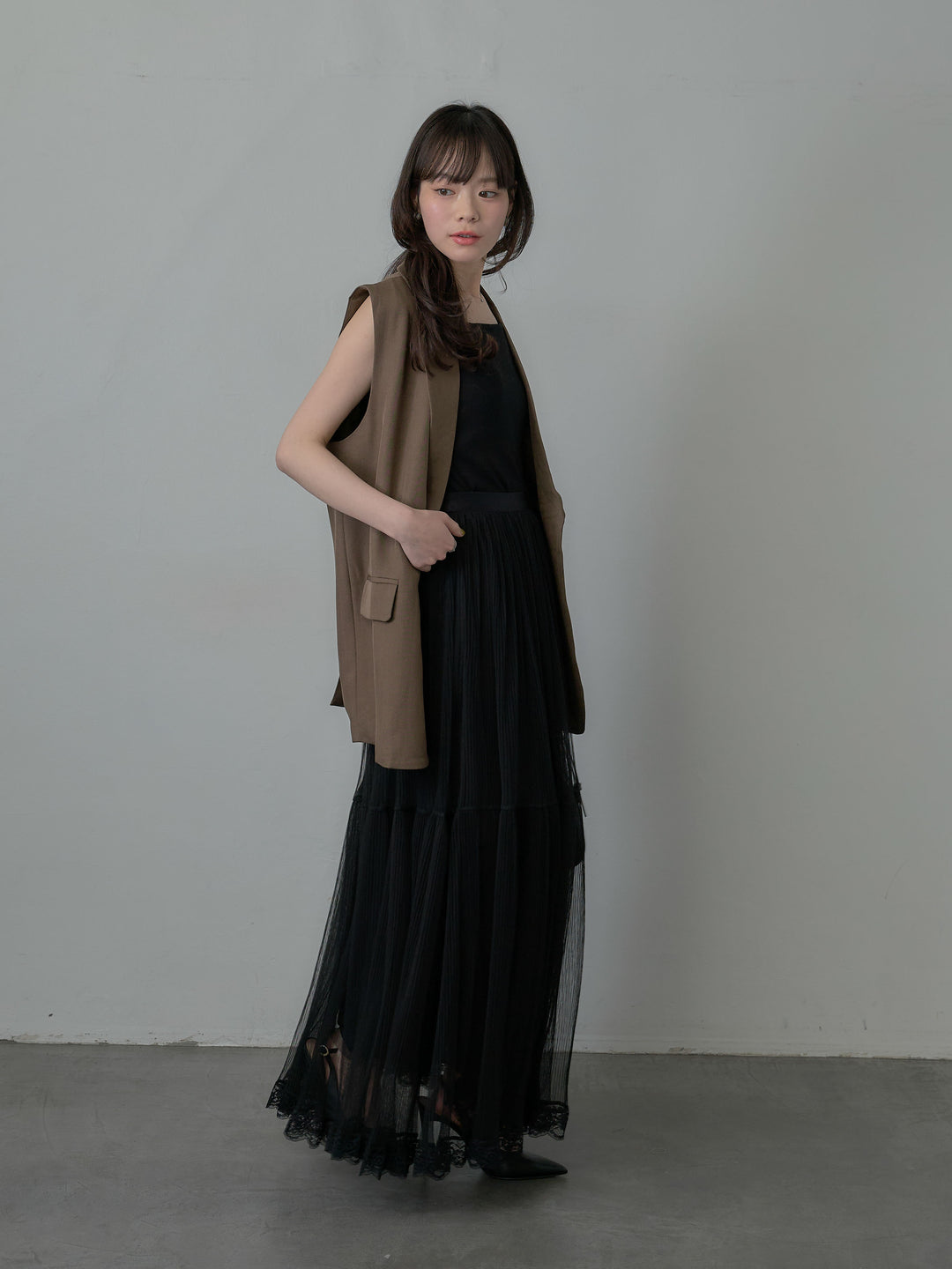 テーラードノースリーブベスト