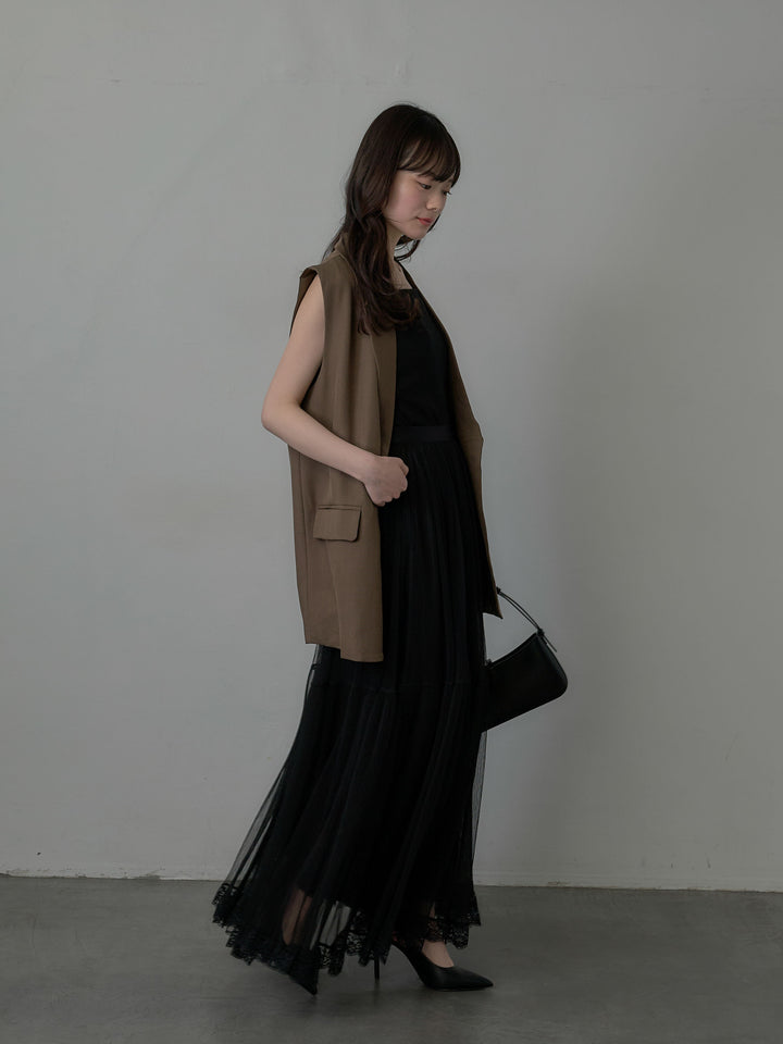 テーラードノースリーブベスト