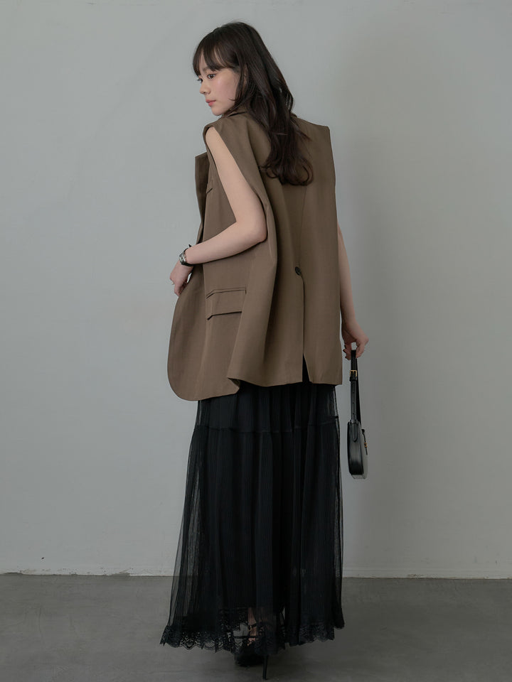 テーラードノースリーブベスト