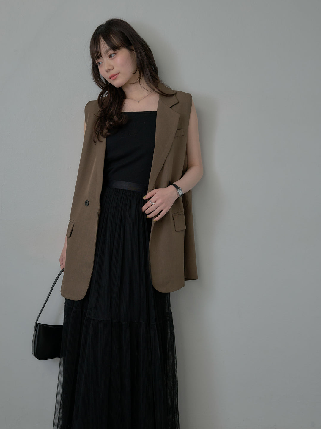 テーラードノースリーブベスト