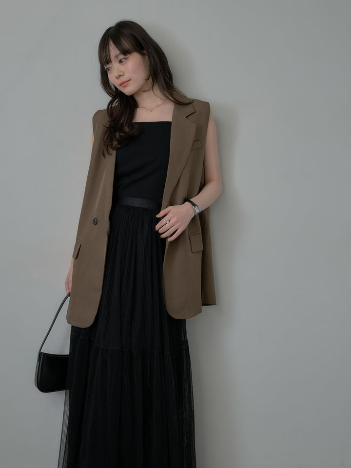 テーラードノースリーブベスト