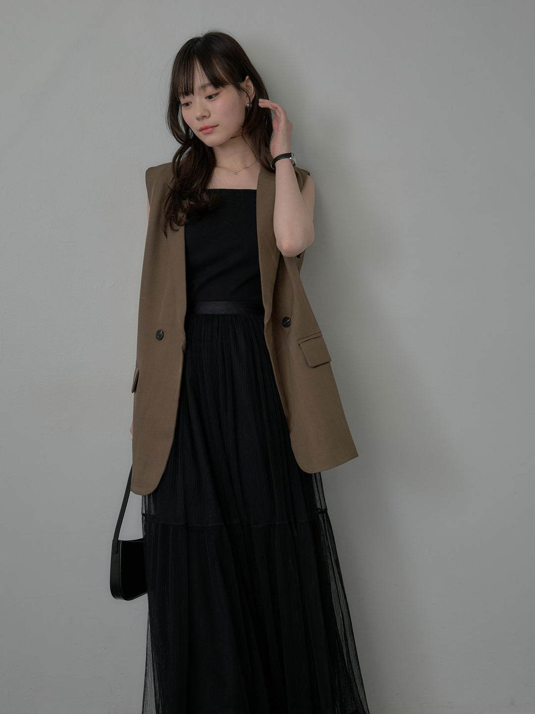 テーラードノースリーブベスト