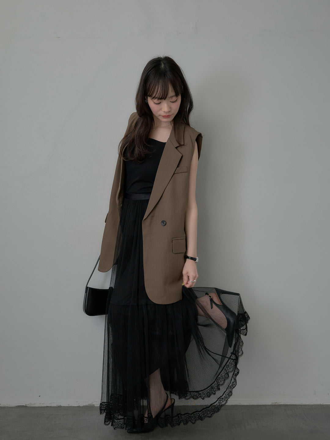 テーラードノースリーブベスト