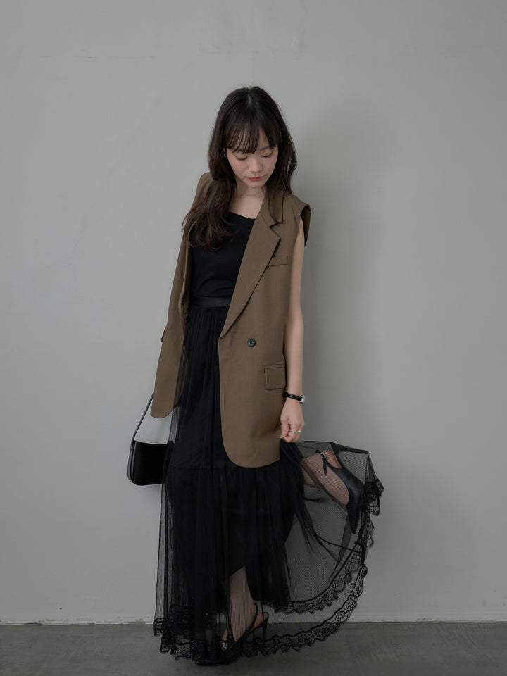 テーラードノースリーブベスト