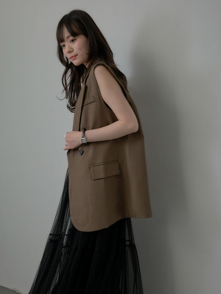テーラードノースリーブベスト
