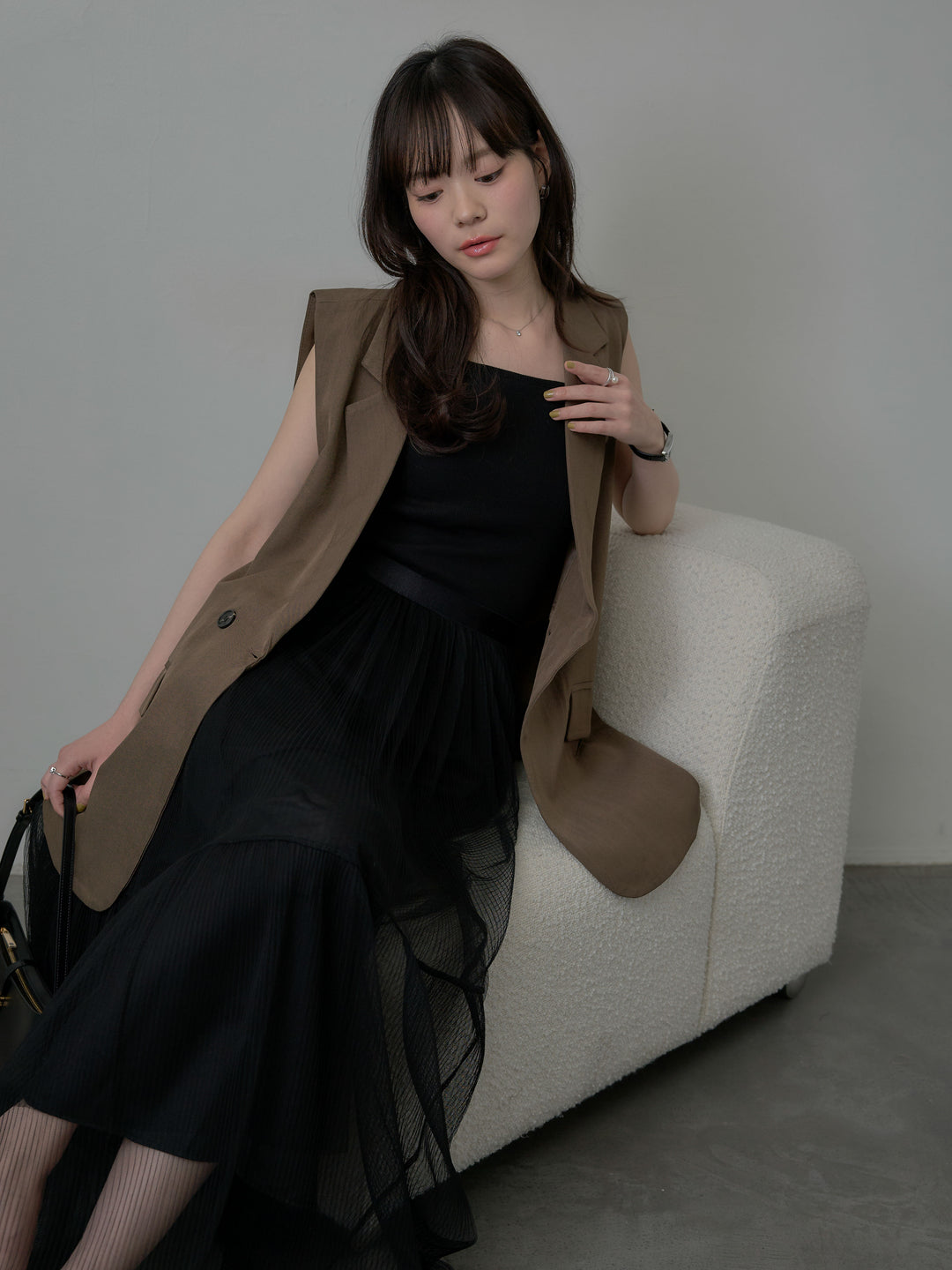 テーラードノースリーブベスト