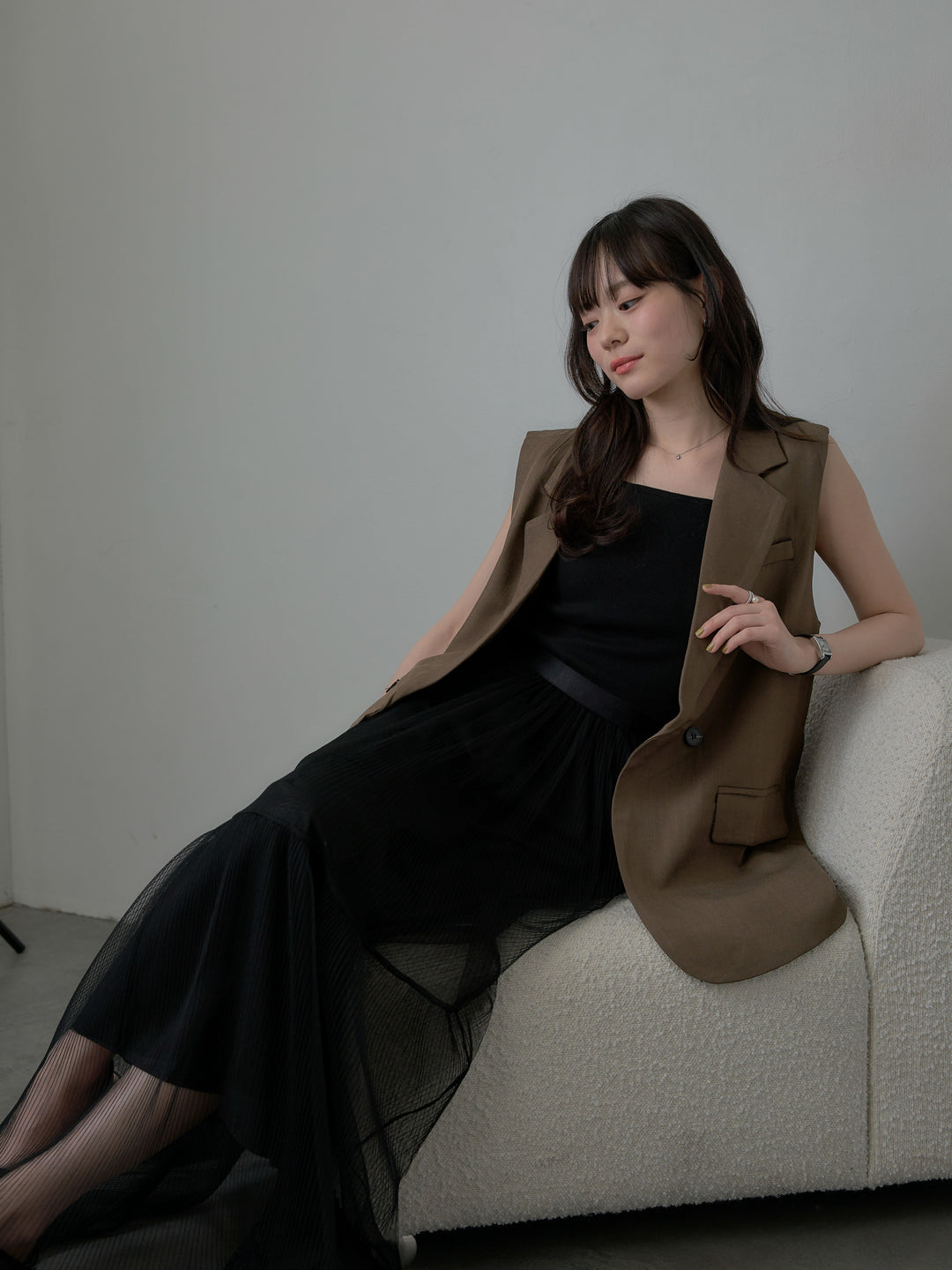 テーラードノースリーブベスト