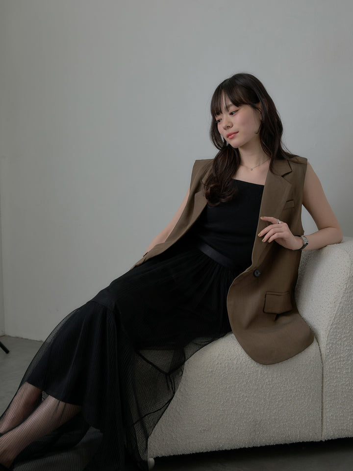 テーラードノースリーブベスト