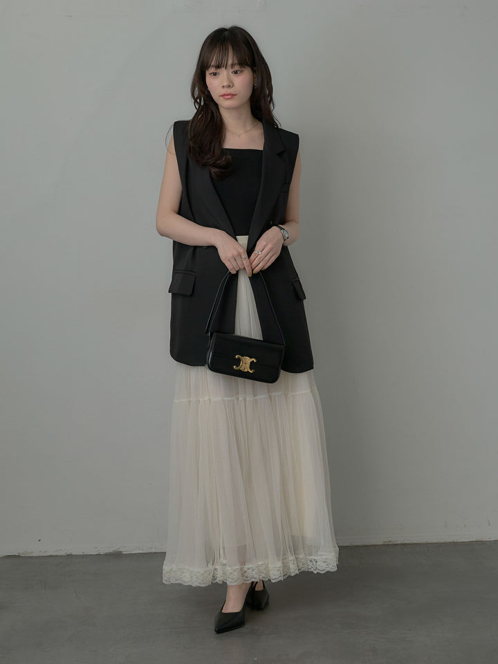 テーラードノースリーブベスト