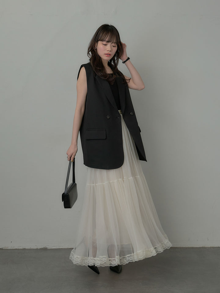 テーラードノースリーブベスト