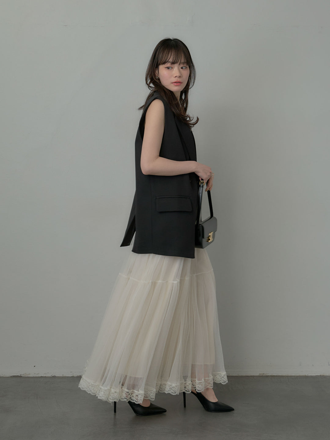 テーラードノースリーブベスト