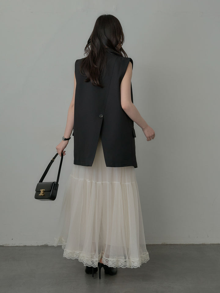 テーラードノースリーブベスト