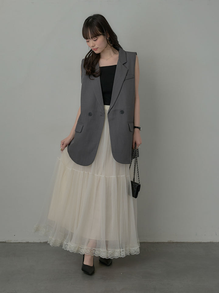 テーラードノースリーブベスト