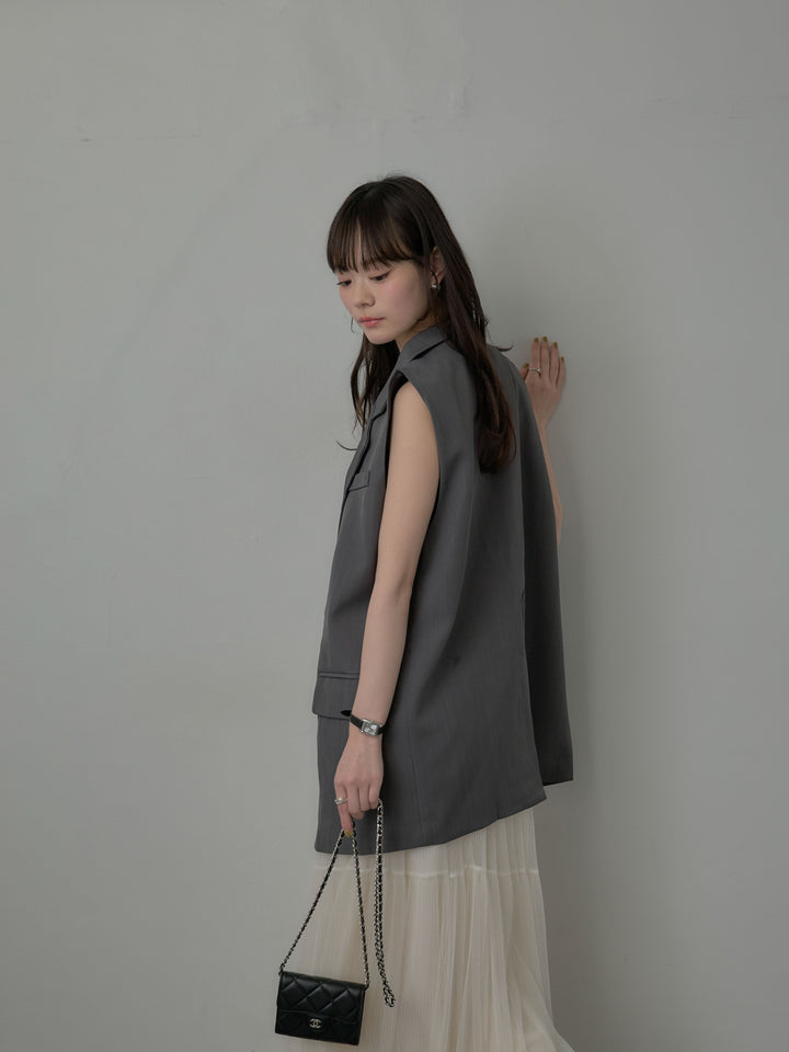 テーラードノースリーブベスト