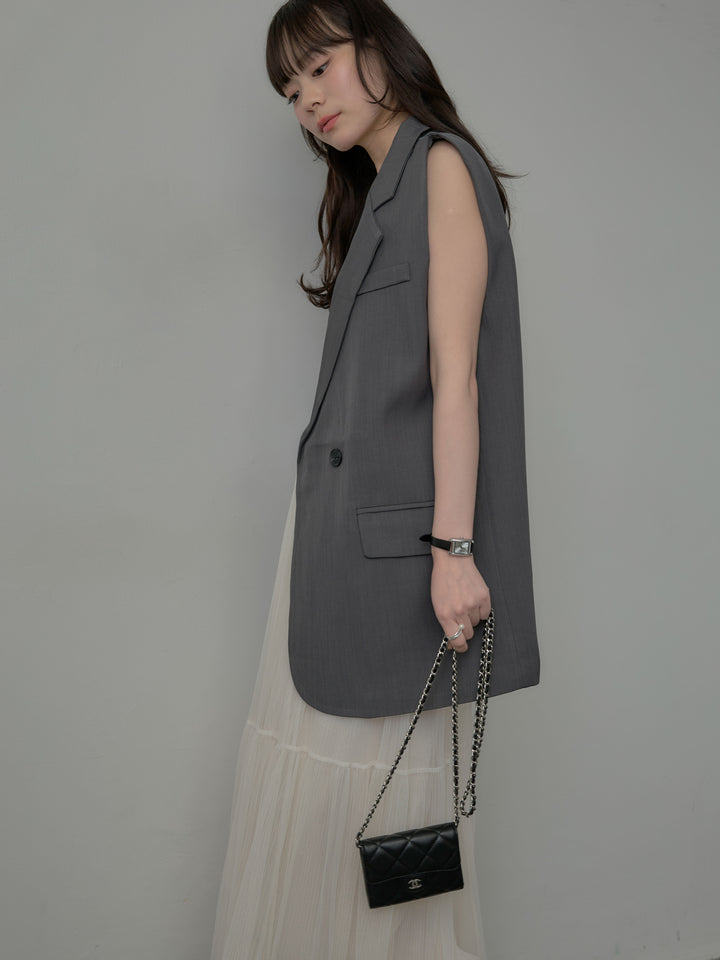 テーラードノースリーブベスト