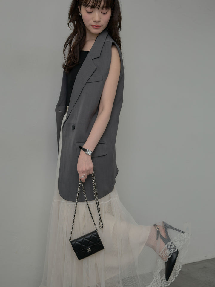 テーラードノースリーブベスト