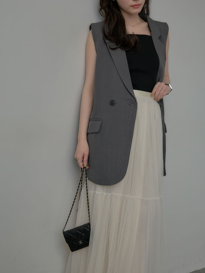 テーラードノースリーブベスト