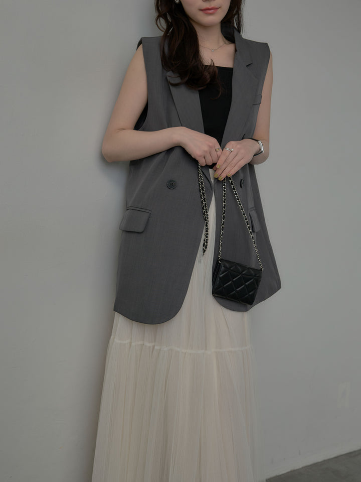 テーラードノースリーブベスト