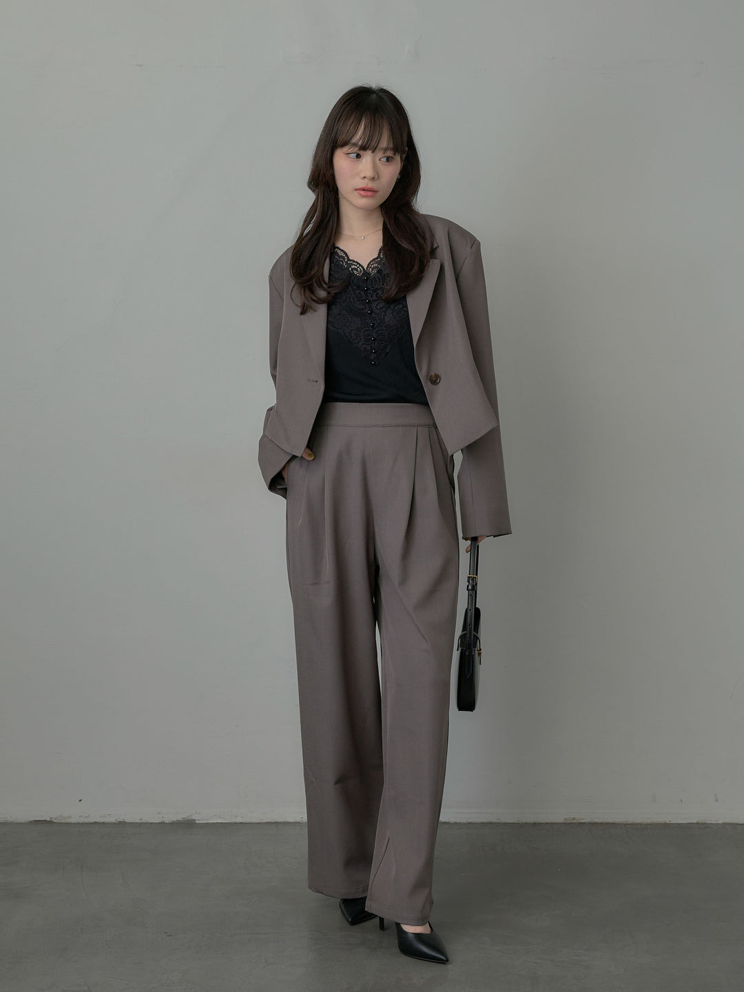 スーツ地イージータックパンツ