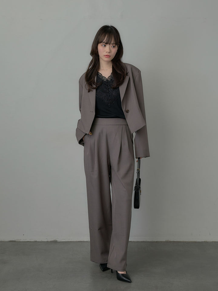 スーツ地イージータックパンツ