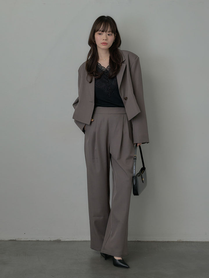 スーツ地イージータックパンツ