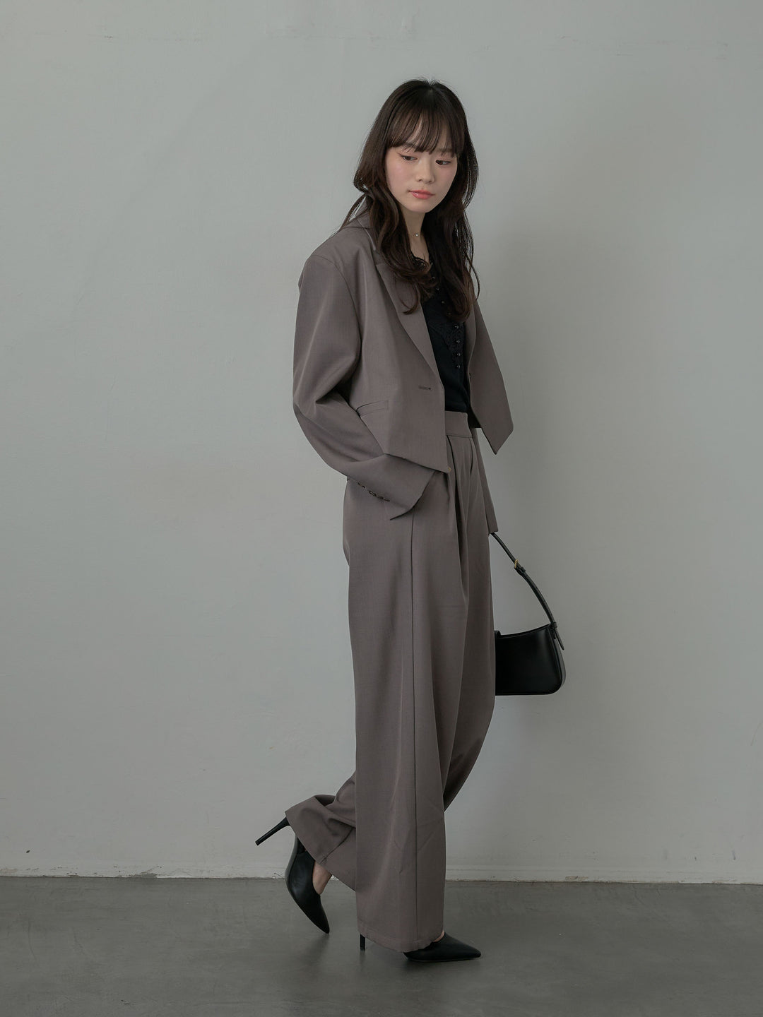 スーツ地イージータックパンツ