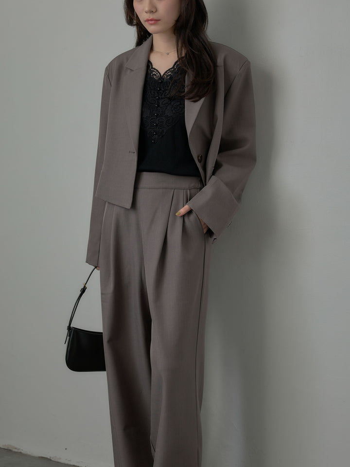 スーツ地イージータックパンツ