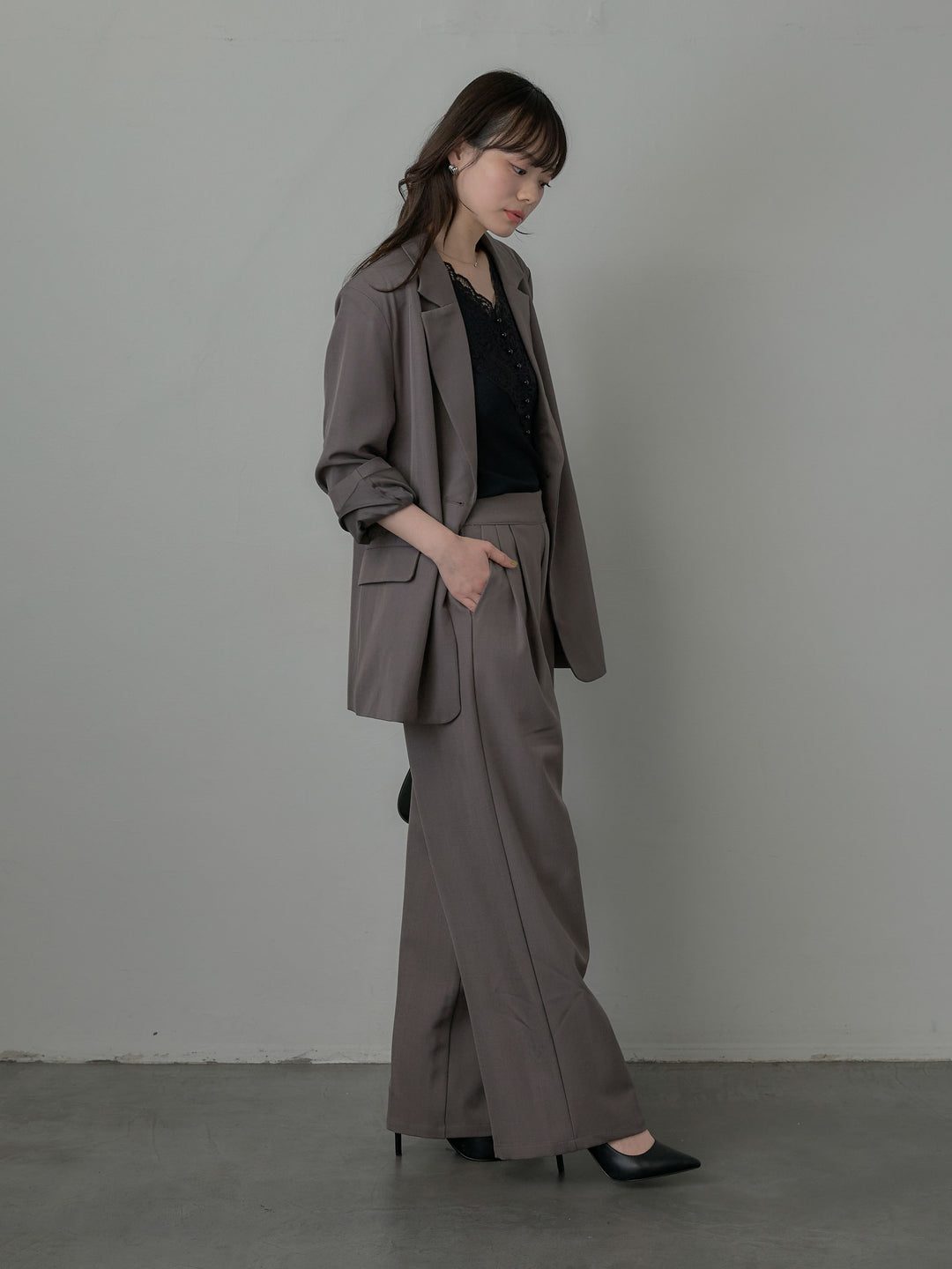 スーツ地シングルテーラードジャケット