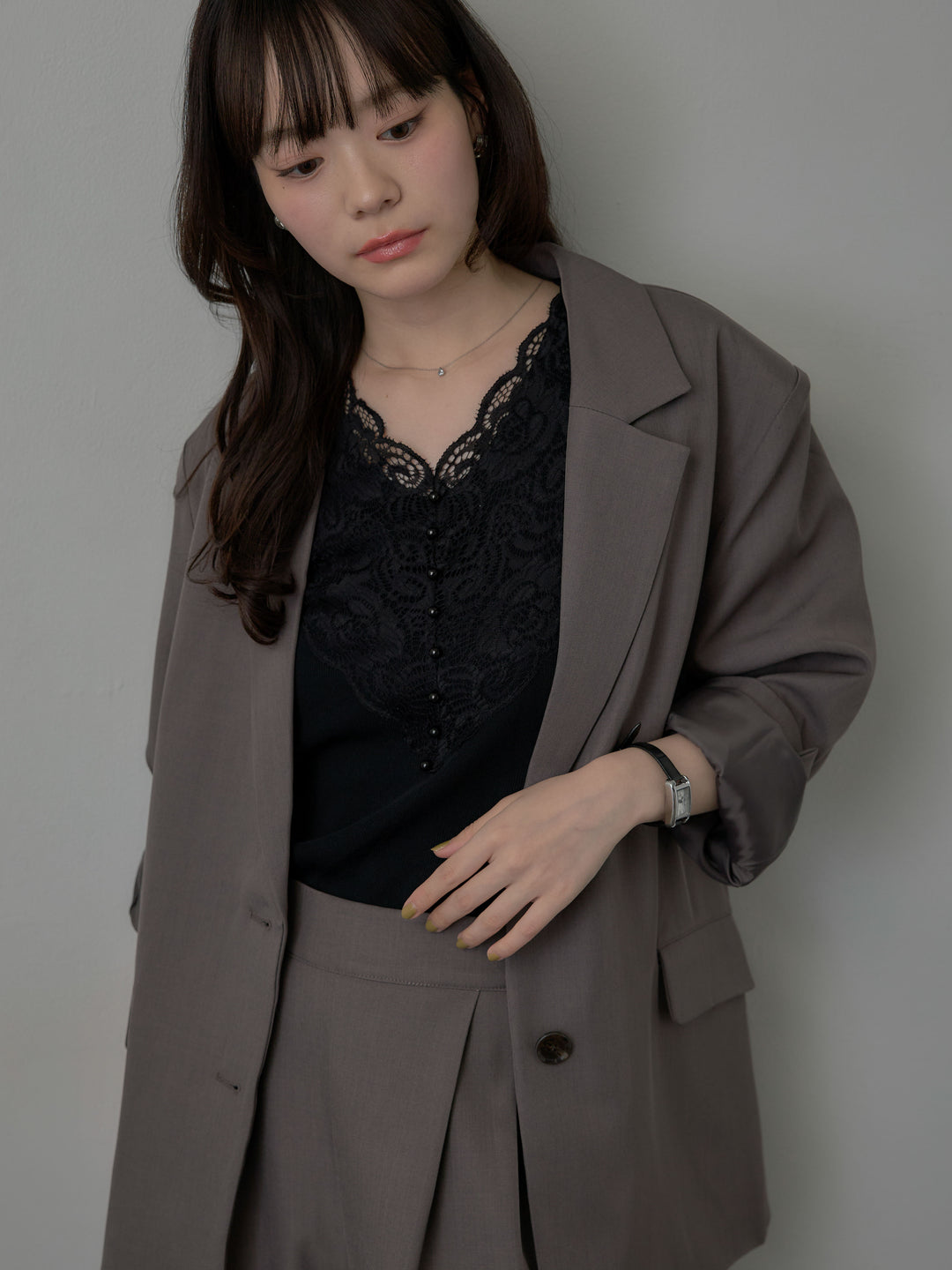 スーツ地シングルテーラードジャケット