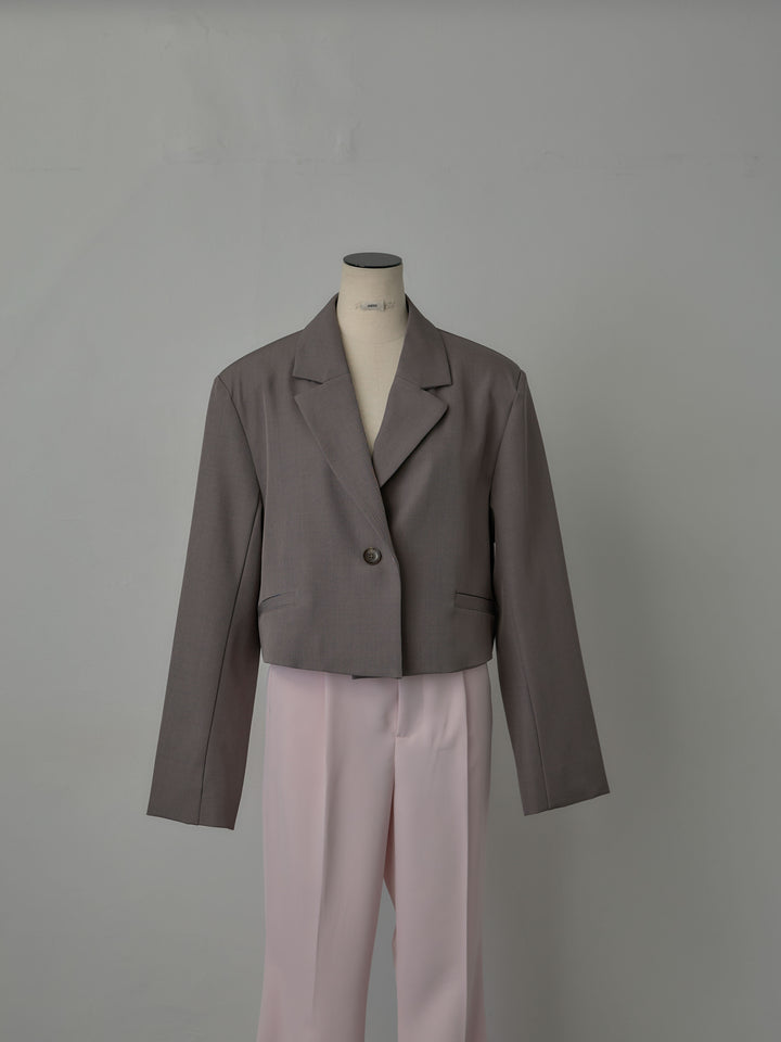 スーツ地ショートテーラードジャケット