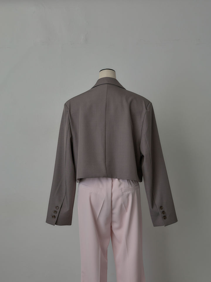スーツ地ショートテーラードジャケット