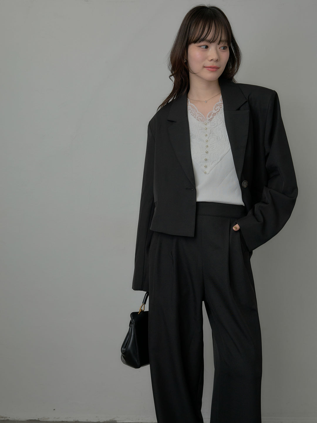 スーツ地イージータックパンツ