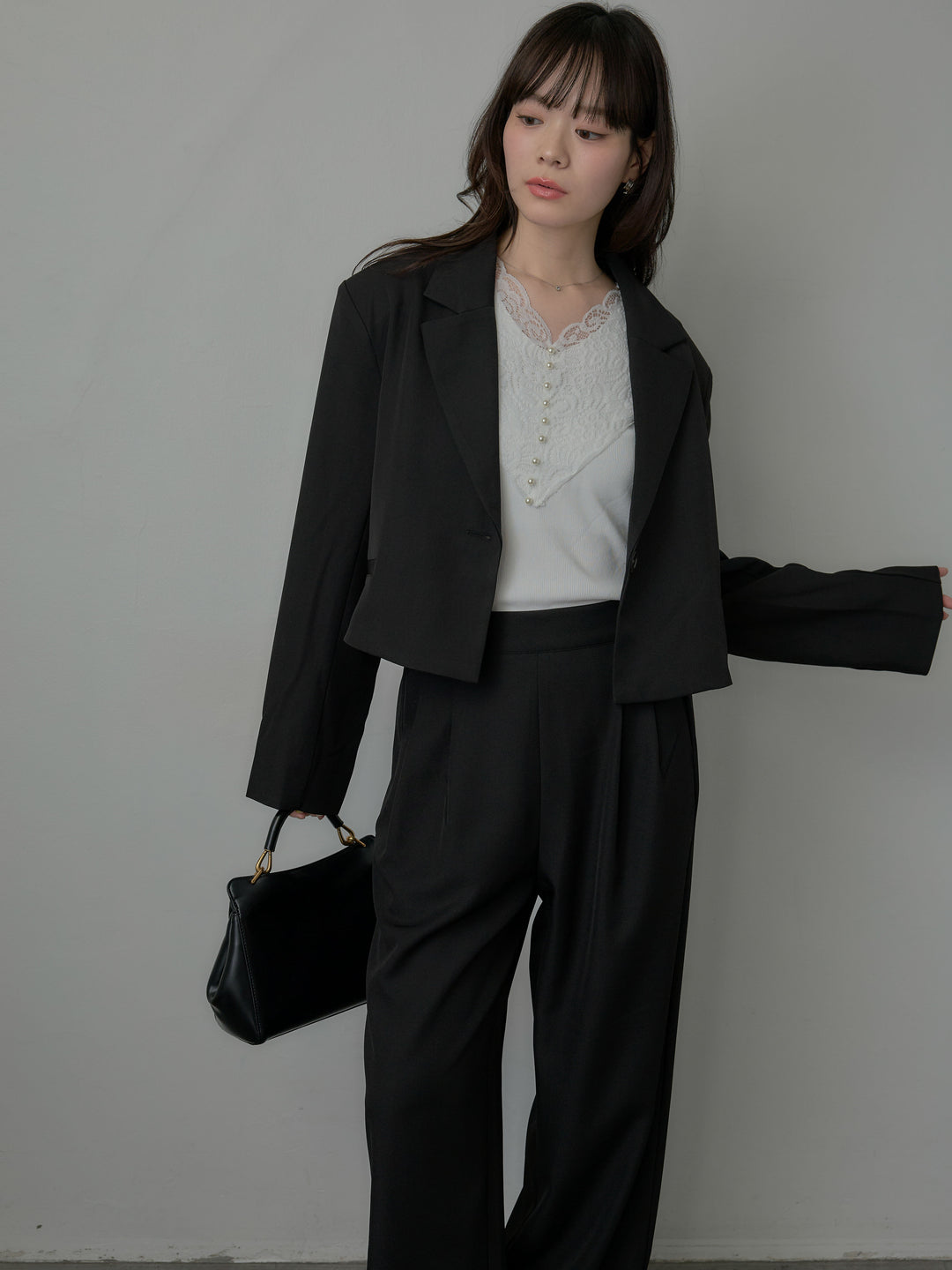 スーツ地イージータックパンツ