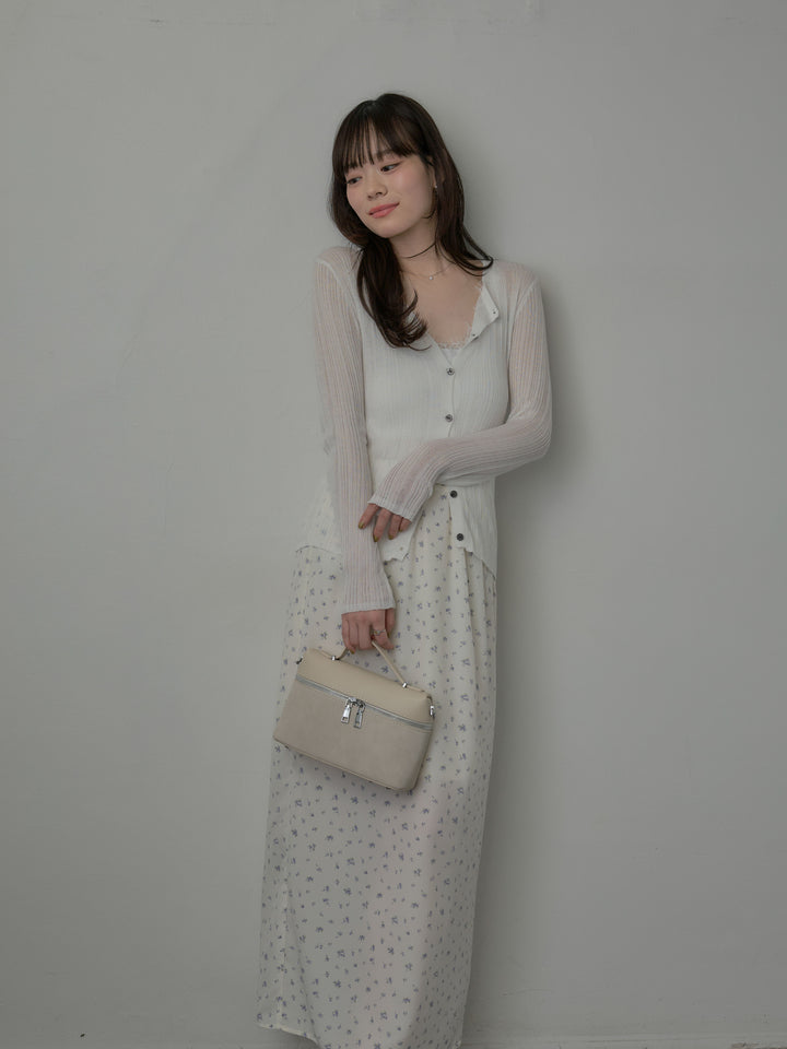 小花柄サテンイージースカート
