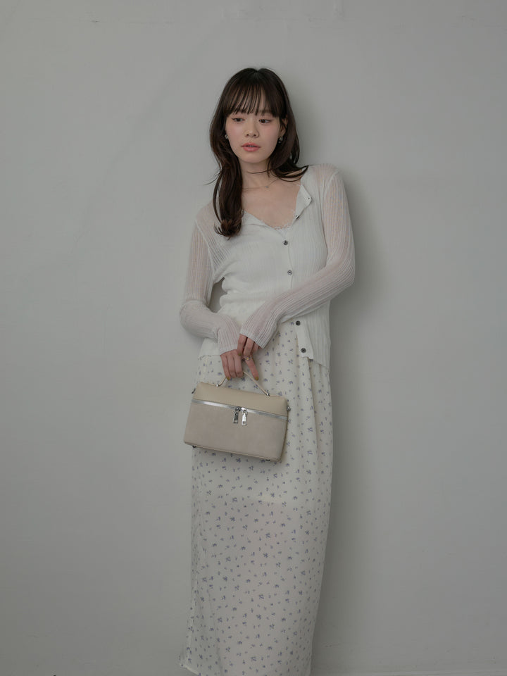 小花柄サテンイージースカート