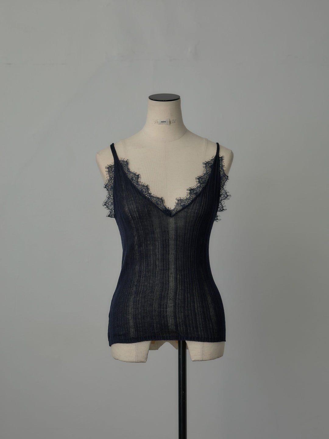 シアーリブカーディガン&レースキャミソールSET